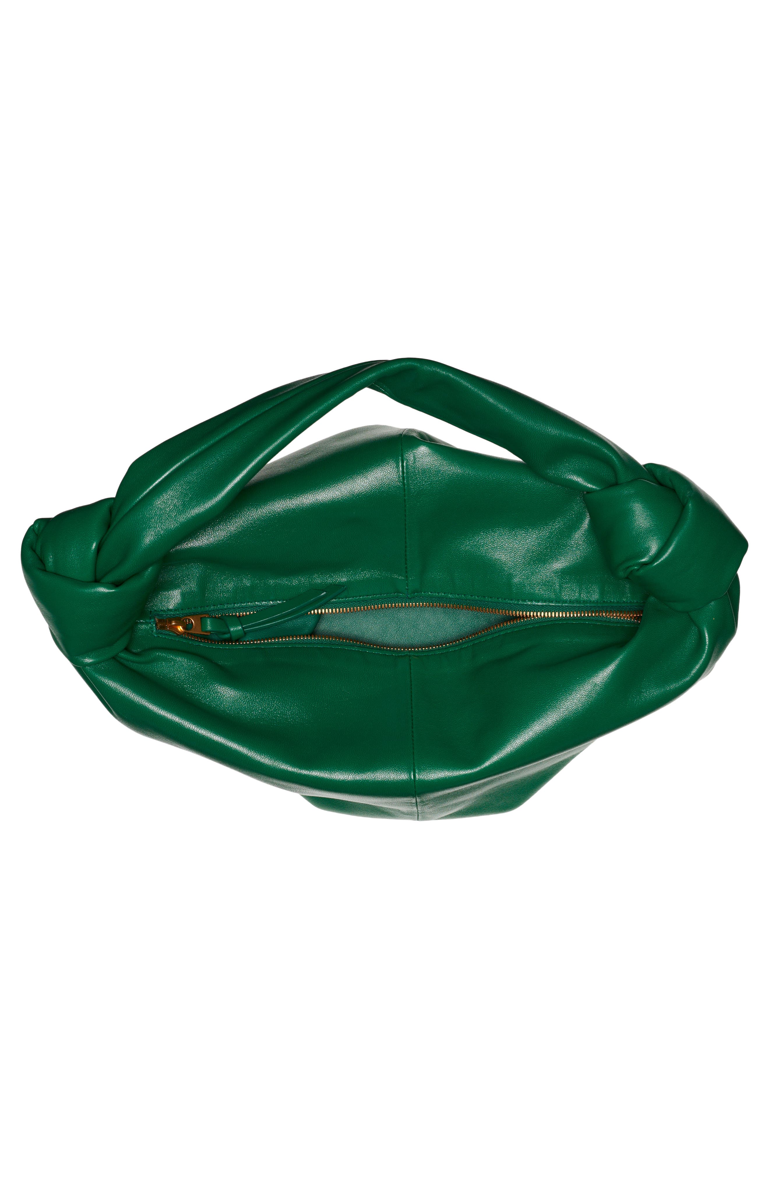 Mini Leather Hobo, Alternate, color, RACING GREEN/ GOLD