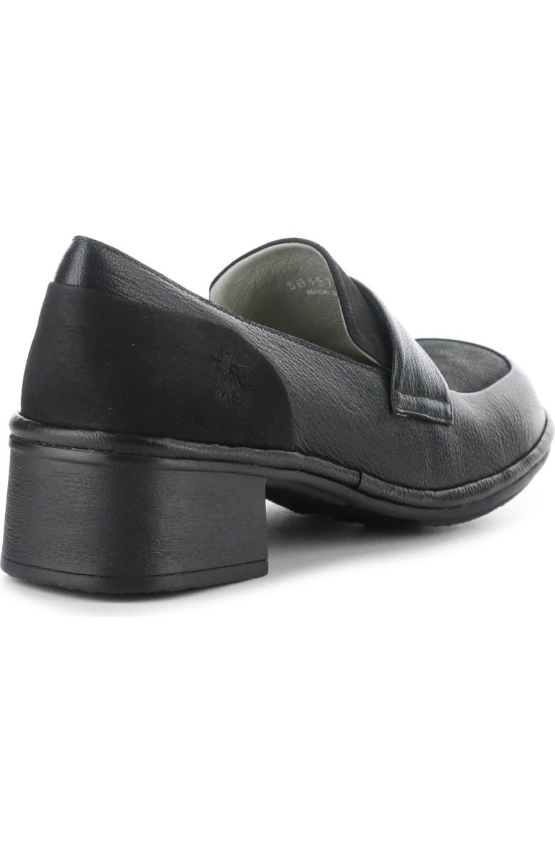 Fly London Elam Block Heel Loafer, Alternate, color, Black