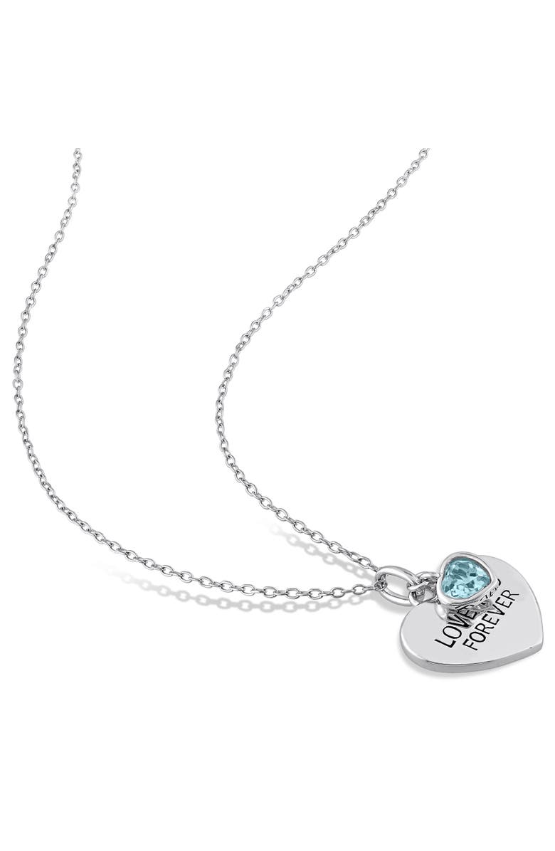 Julianna B. LOVE YOU FOREVER Heart Necklace, Alternate, color, Blue Topaz