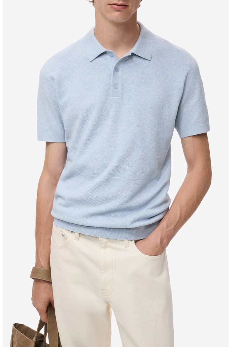 Slim Fit Knit Polo, Main, color, AQUA BLUE