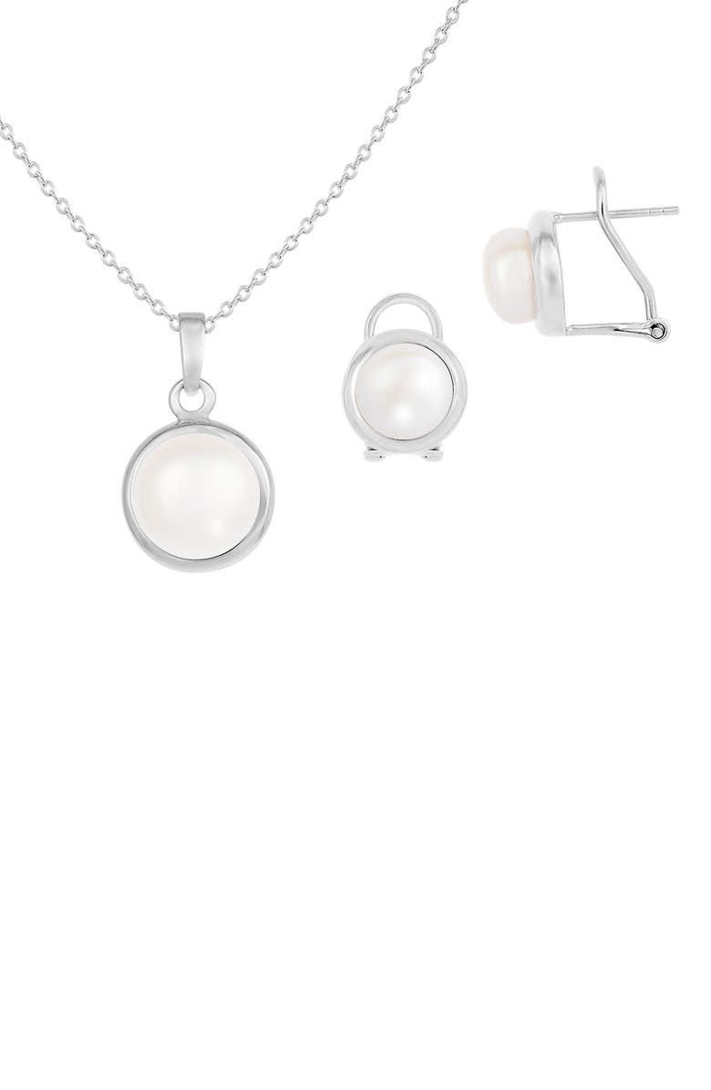 SPLENDID PEARLS Two Piece Silver Pearl Set, Main, color, 
