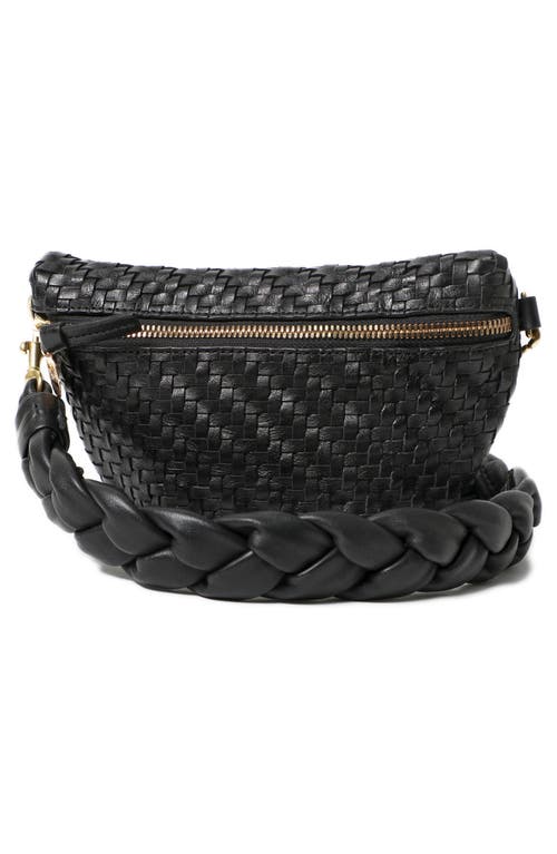 Clare V . Petite Woven Leather Belt Bag In Pink