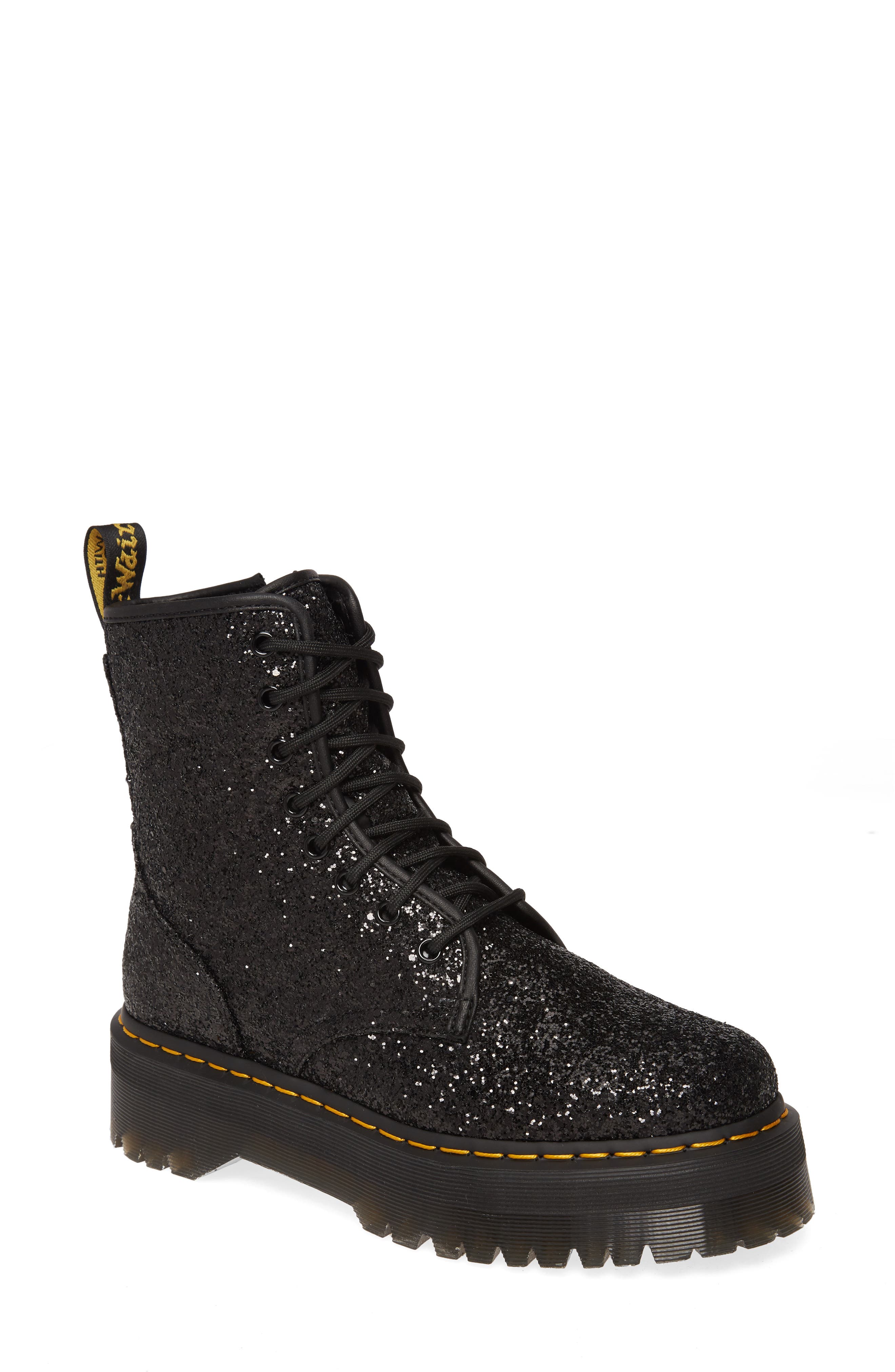 Dr. Martens Jadon Glitter Platform Boot, Main, color, 