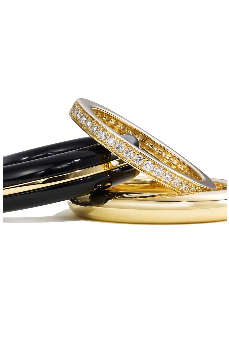 Set of 3 Stack Rings, Alternate, color, BLACK/ YELLOW GOLD