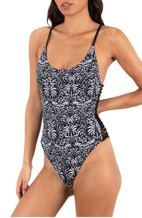 Ikat Palm One-Piece Swimsuit