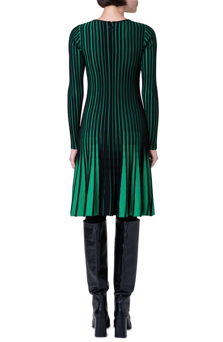 Akris punto Stripe Long Sleeve Merino Wool Rib Sweater Dress, Alternate, color,