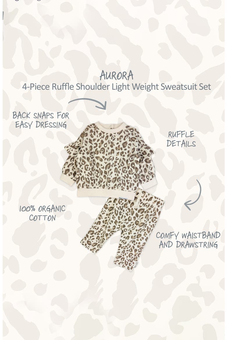 Kids' Aurora Organic Cotton Jogger Set, Alternate, color, NATURAL SNOW LEOPARD