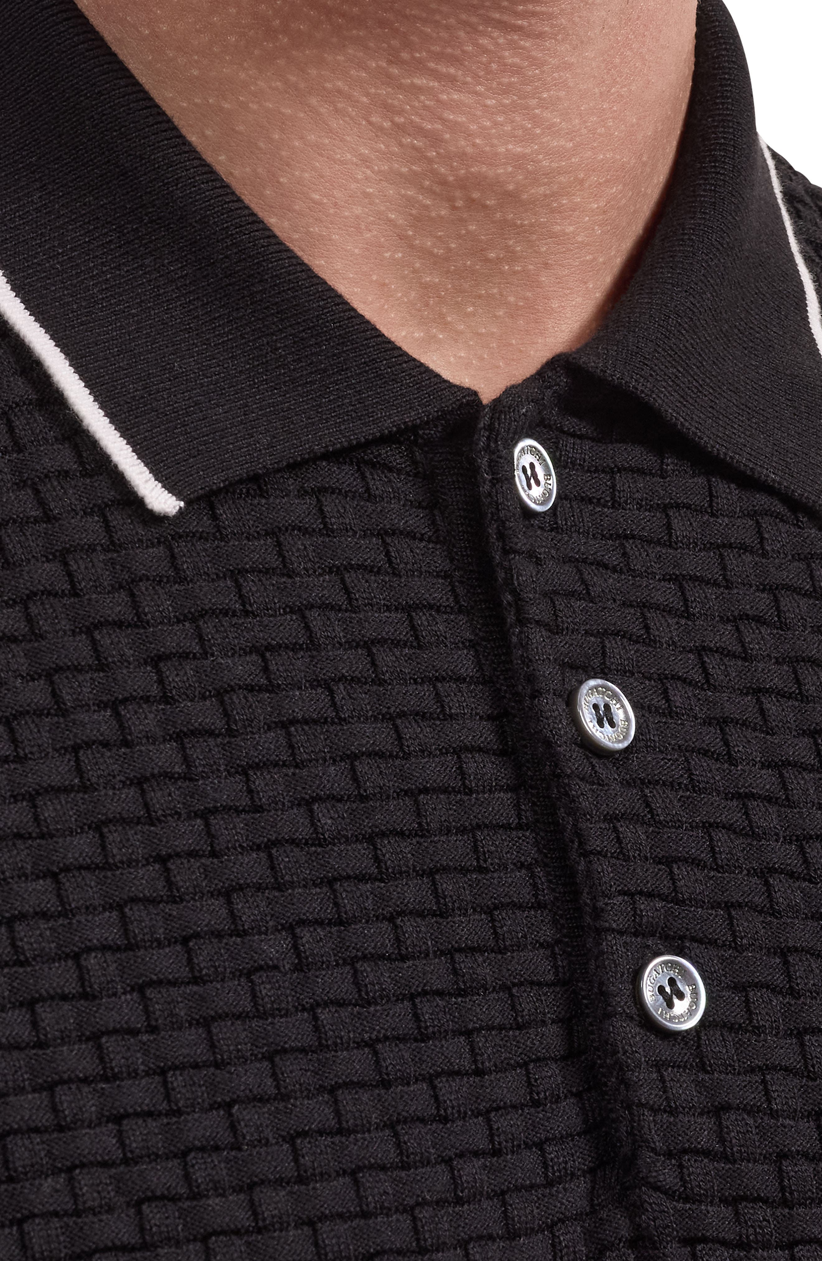 Мужские свитеры Bugatchi Basket Stitch Cotton Blend Polo Sweater — фото 3
