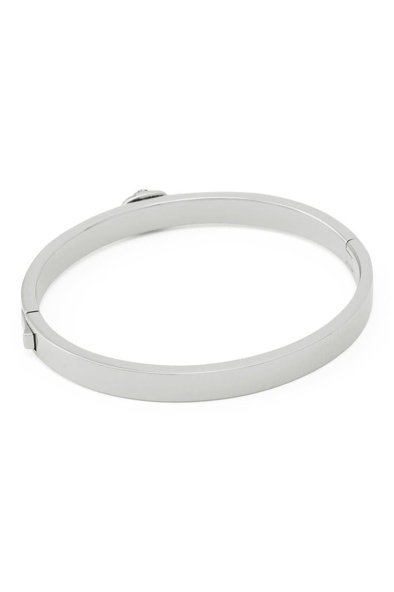 Chelsea Eagle Head Hinge Bangle, Alternate, color, RHODIUM