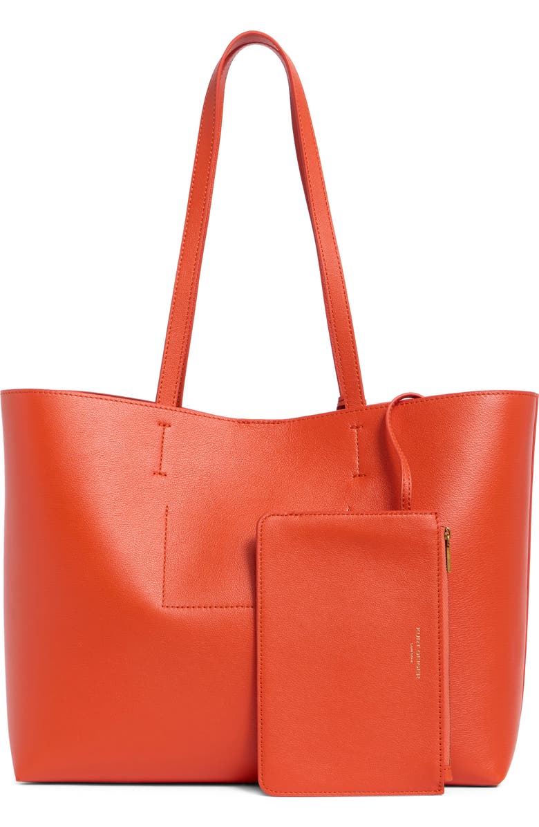 Kurt Geiger London Chelsea Leather Shopper Tote, Alternate, color, Orange