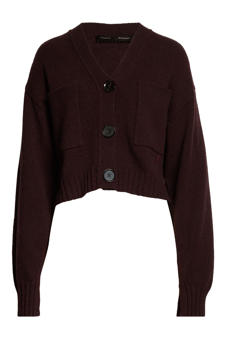Eco Cashmere Crop Cardigan, Alternate, color, RAISIN