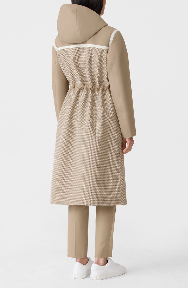 Mackage Jana-HT Houndstooth 3-Layer Tech Raincoat, Alternate, color, Light Camel-Cream