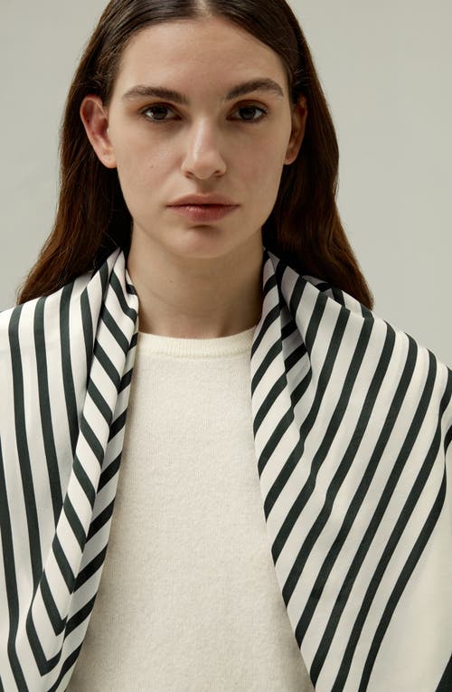 Lilysilk Mid-century Pattern Silk Scarf In Lily White