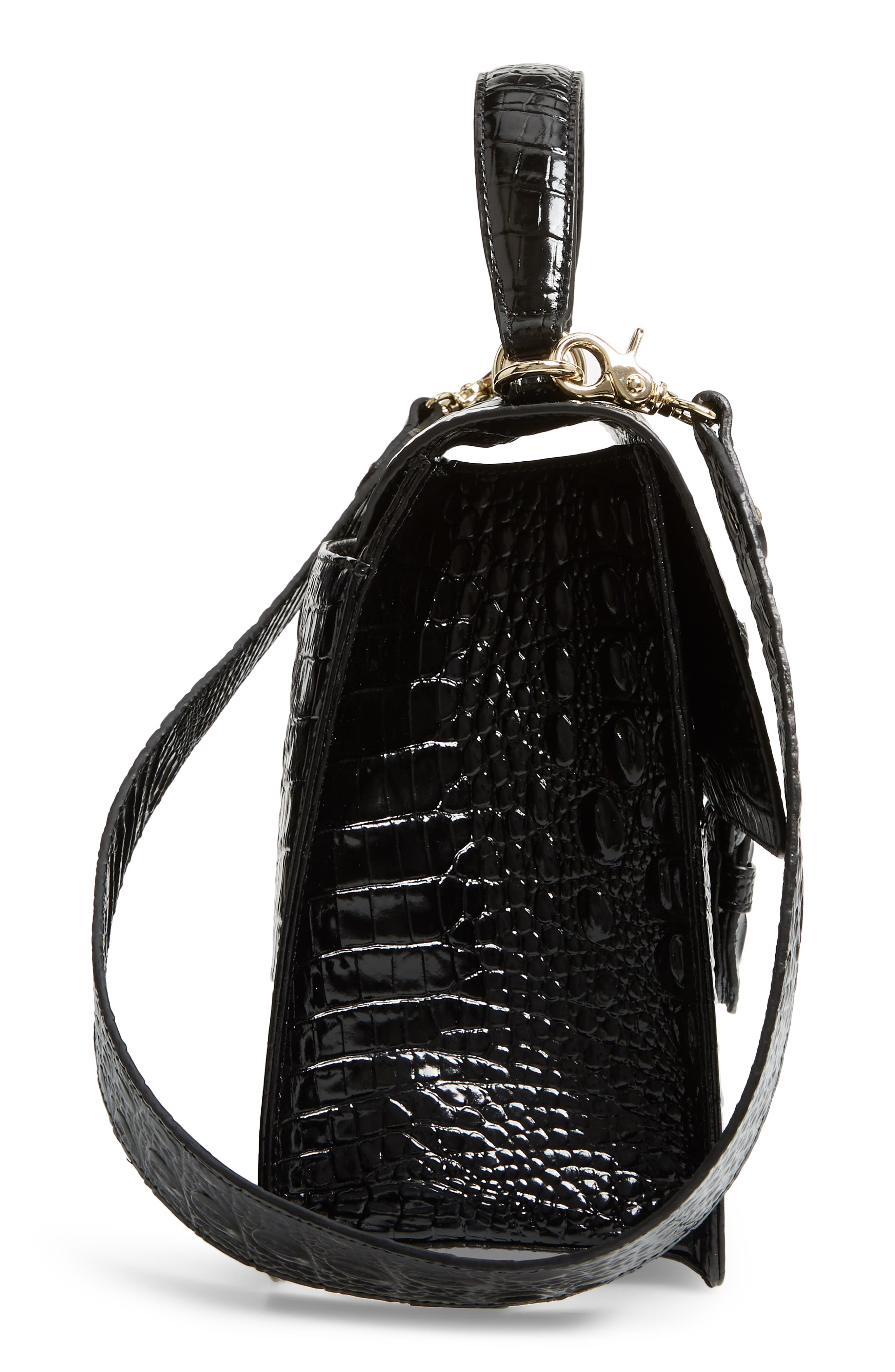 Brahmin Medium Francine Croc Embossed Leather Satchel, Alternate, color, 