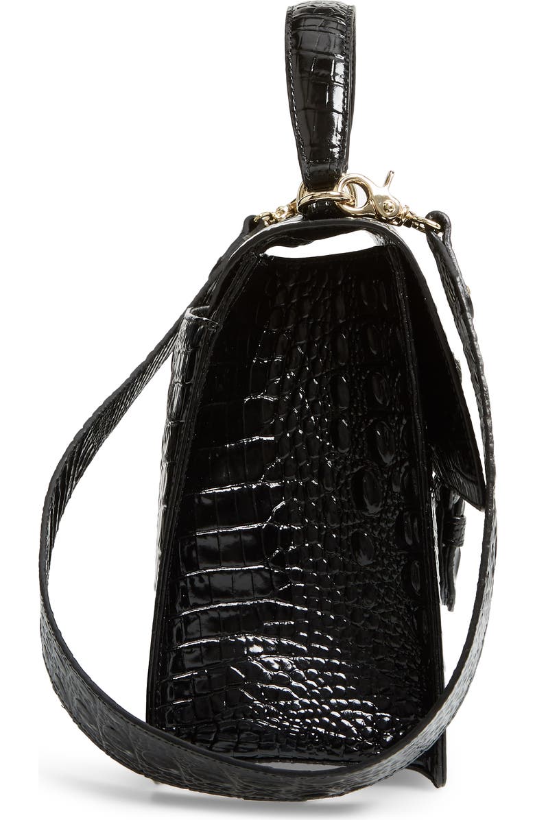 Brahmin Medium Francine Croc Embossed Leather Satchel, Alternate, color,