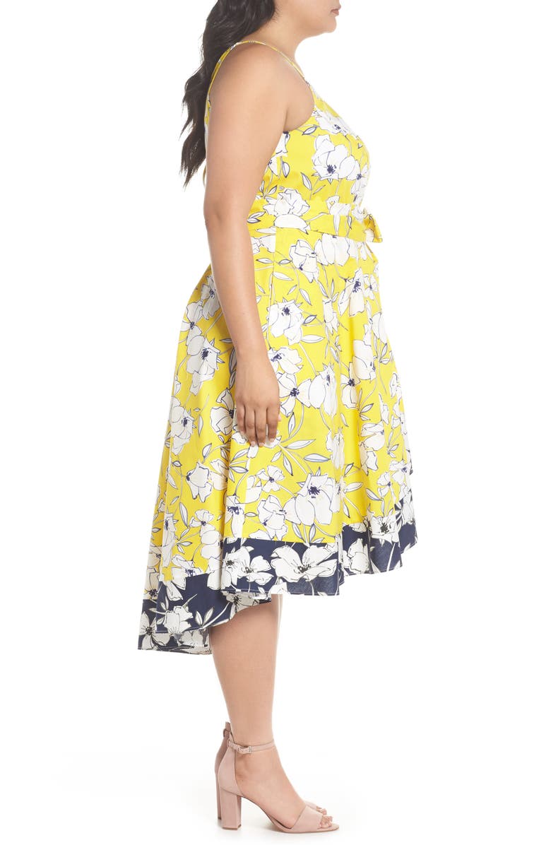 Eliza J Floral Fit & Flare Dress, Alternate, color, 