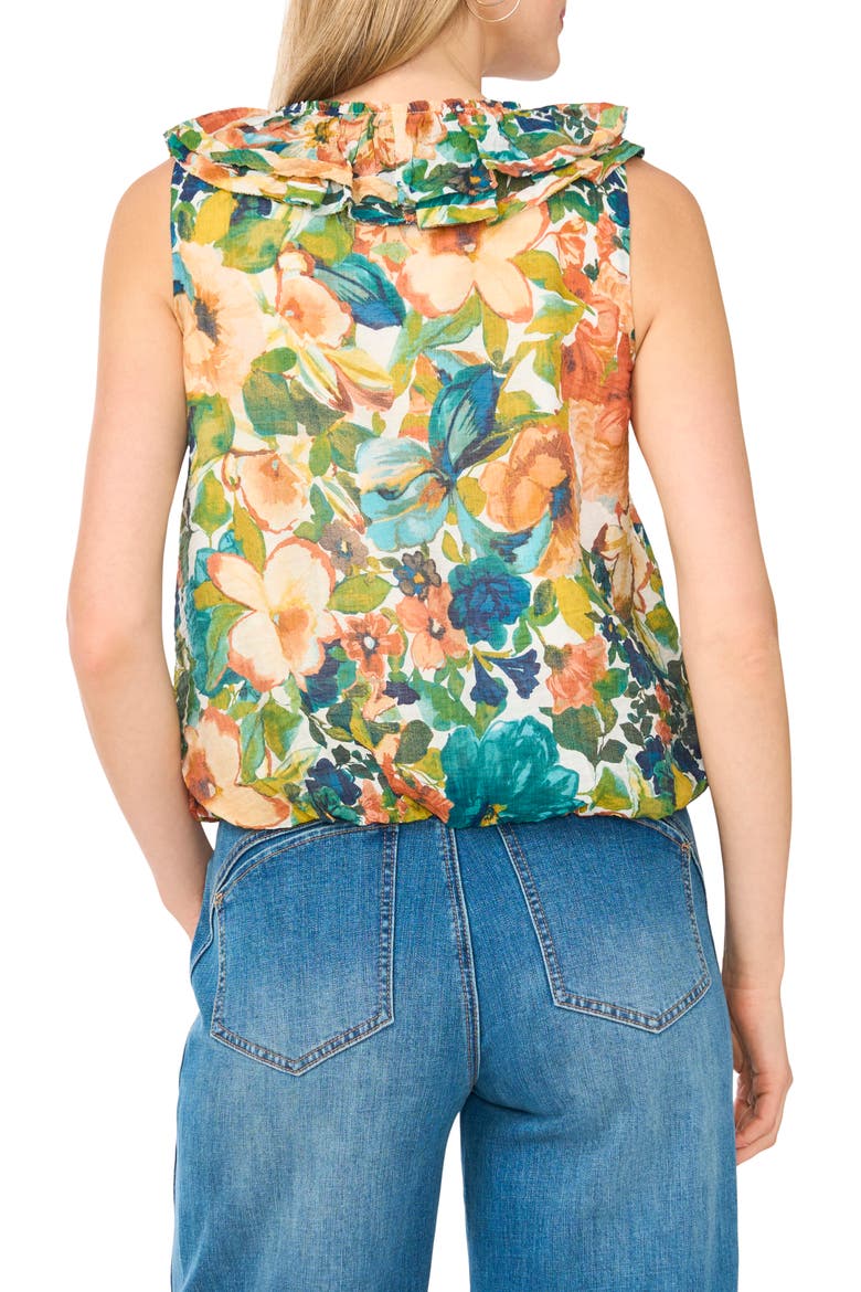 Floral Ruffle Collar Top, Alternate, color, SAILOR BLUE 486