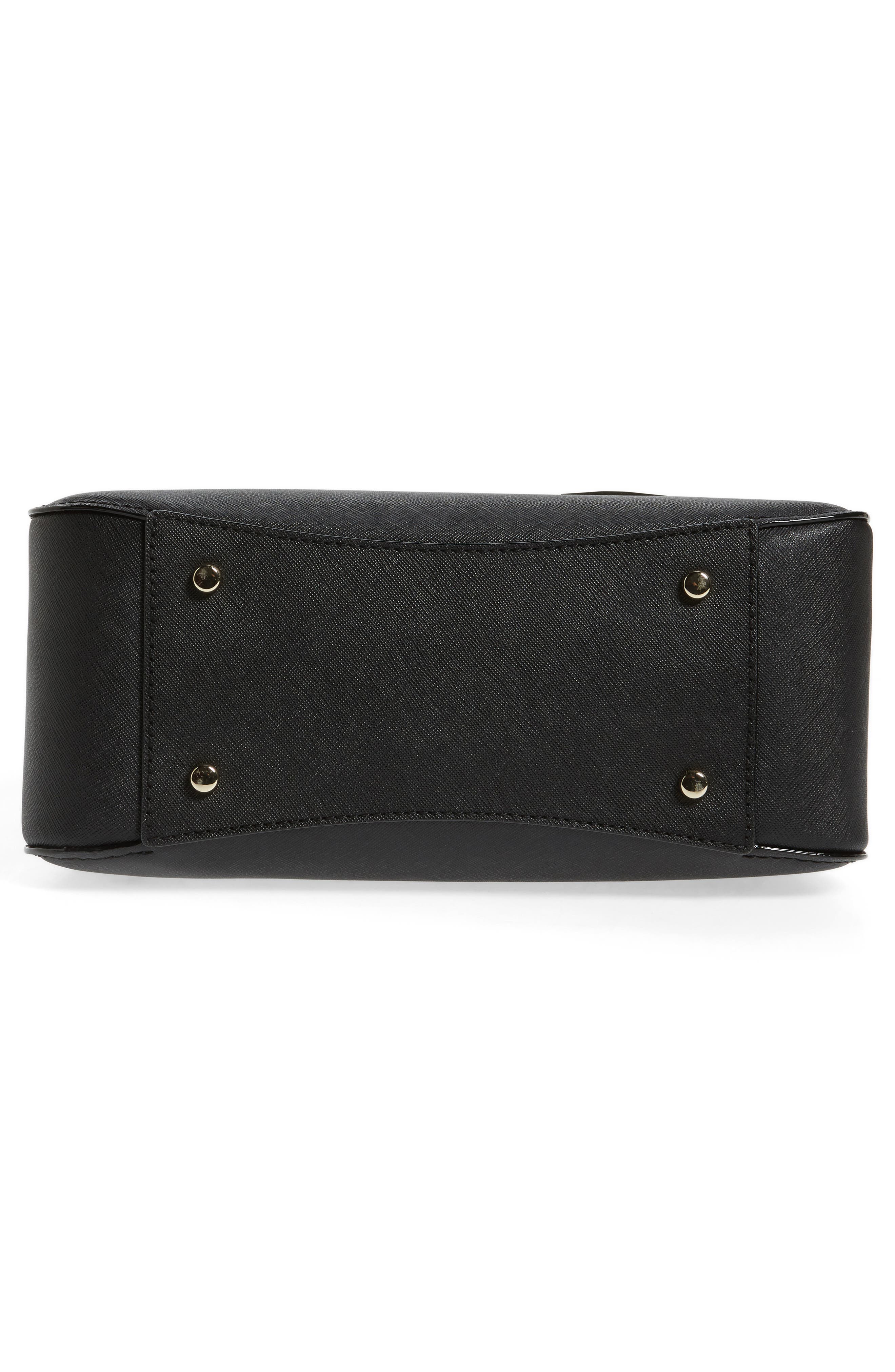 cameron street - little babe leather satchel, Alternate, color, BLACK