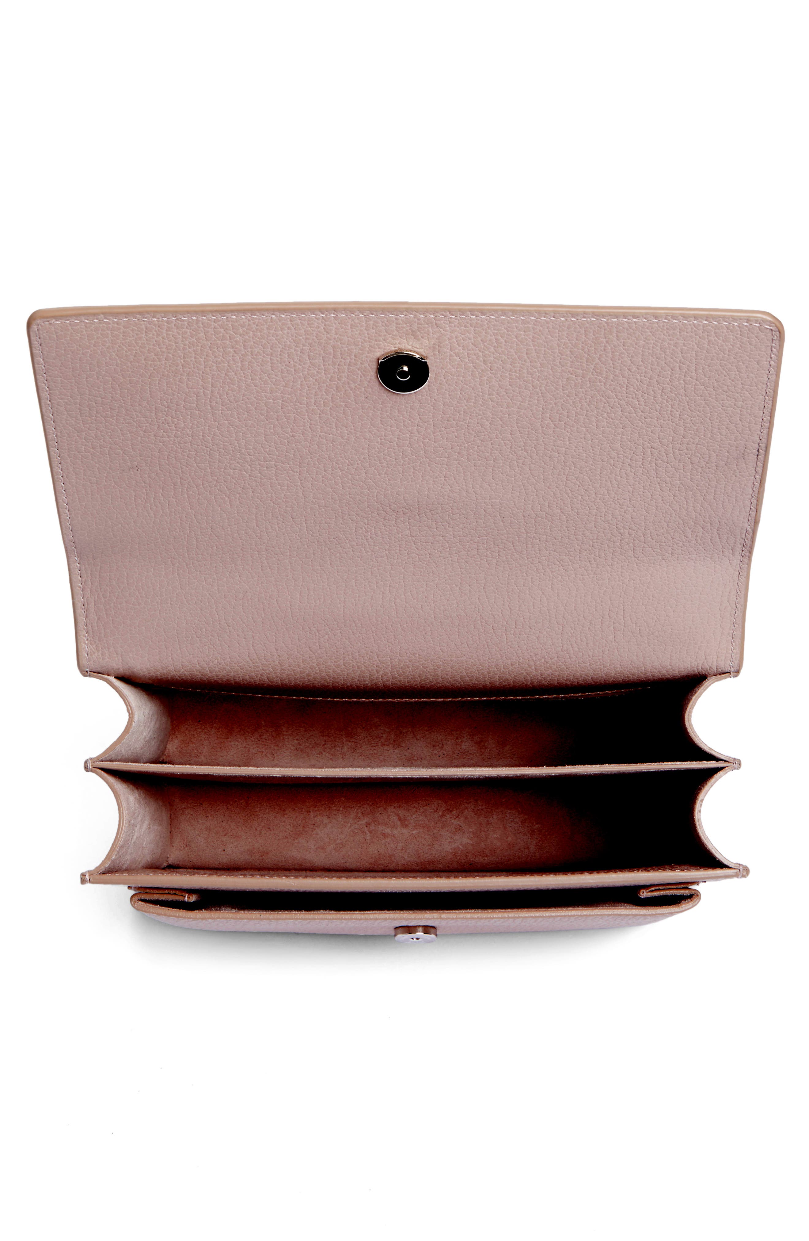 Saint Laurent Medium Sunset Grained Leather Shoulder Bag, Alternate, color, Rose Poudre