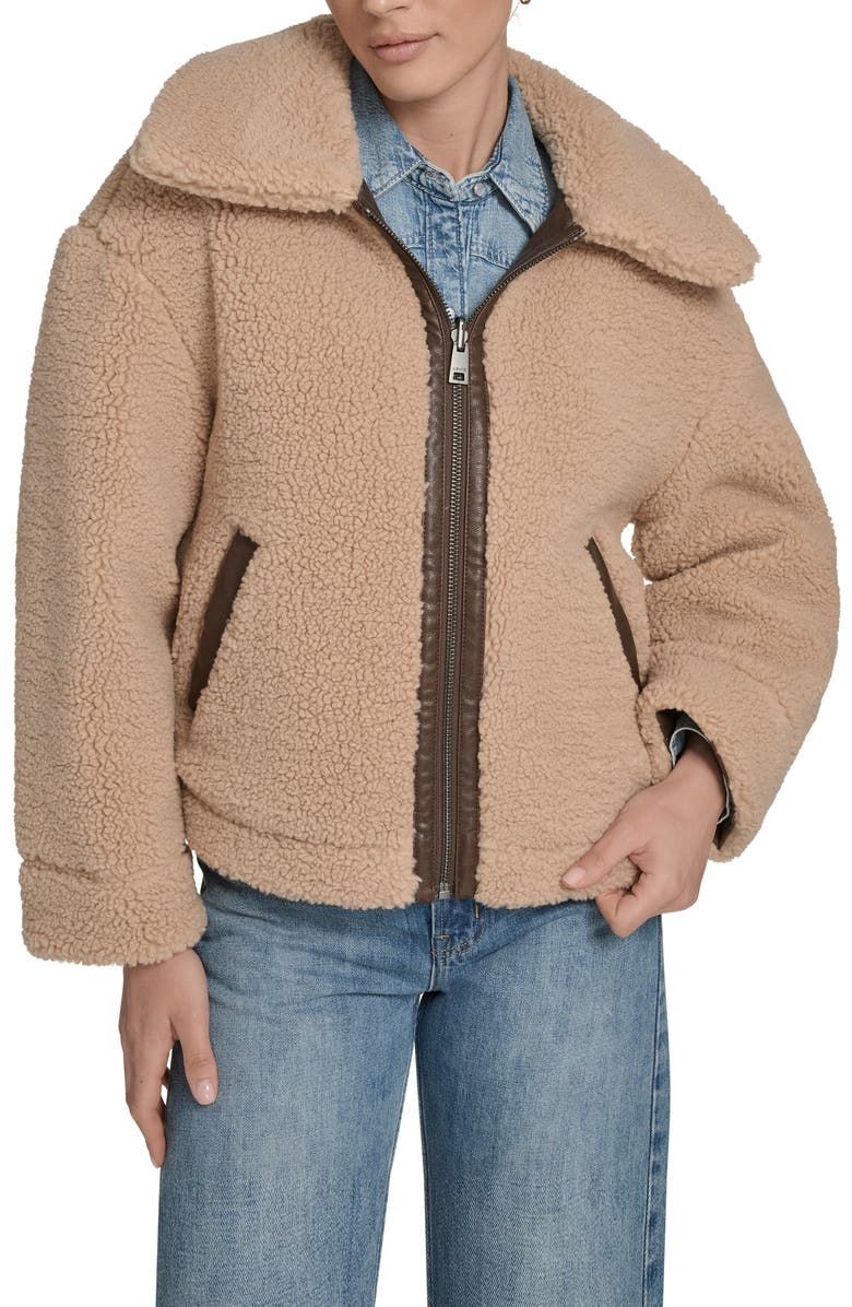 Levi's Reversible Faux Leather & Faux Shearling Jacket, Alternate, color, Saddle