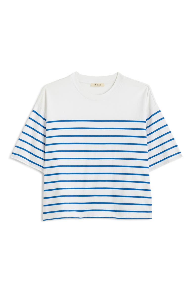 The Boxy Crop Jersey T-Shirt, Alternate, color, RETRO BLUE