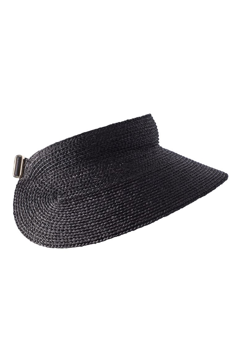 Classic Raffia Visor, Alternate, color, CHARCOAL