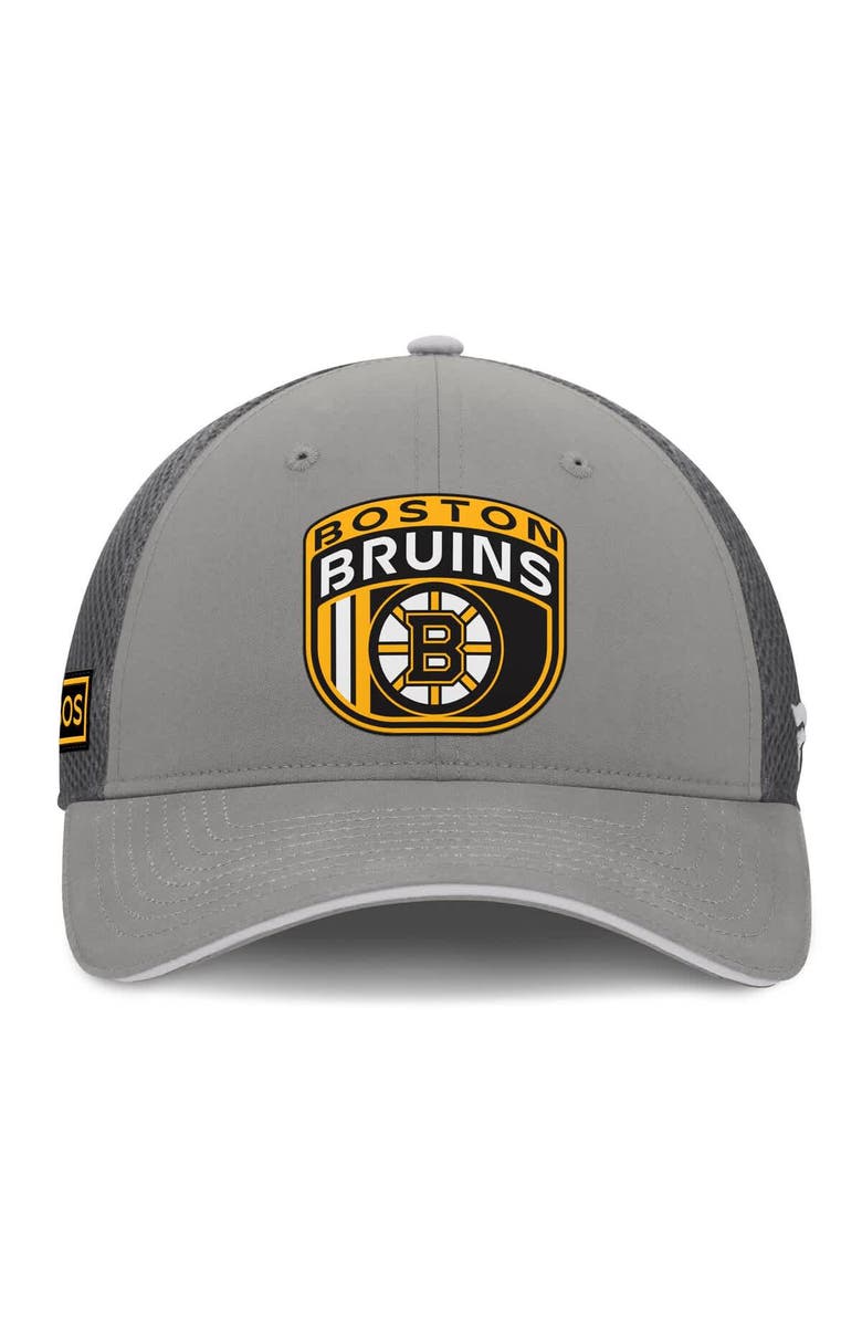 FANATICS Men's Fanatics Gray Boston Bruins Authentic Pro Home Ice Trucker Adjustable Hat, Alternate, color, Gray