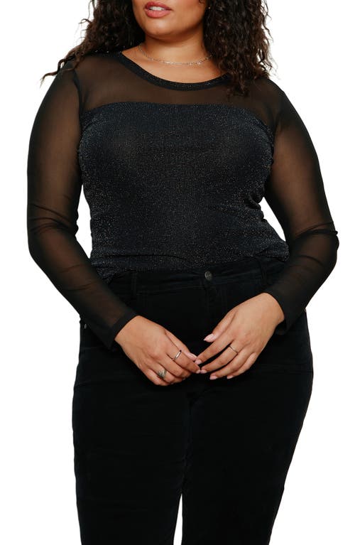 Sanctuary Sparkle Mesh Tee In Brown