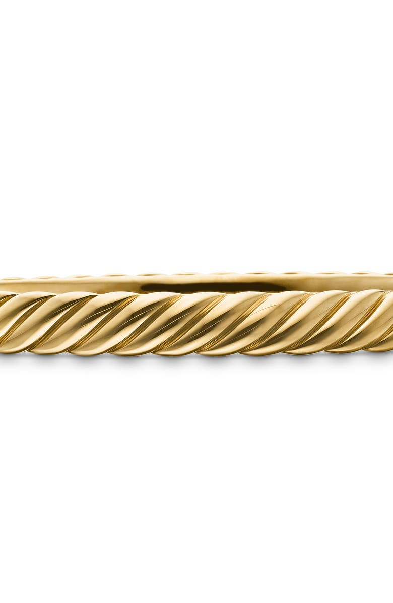 David Yurman Sculpted Cable Bangle Bracelet in 18K Yellow Gold, 6.2mm, Alternate, color, 18K Yellow Gold