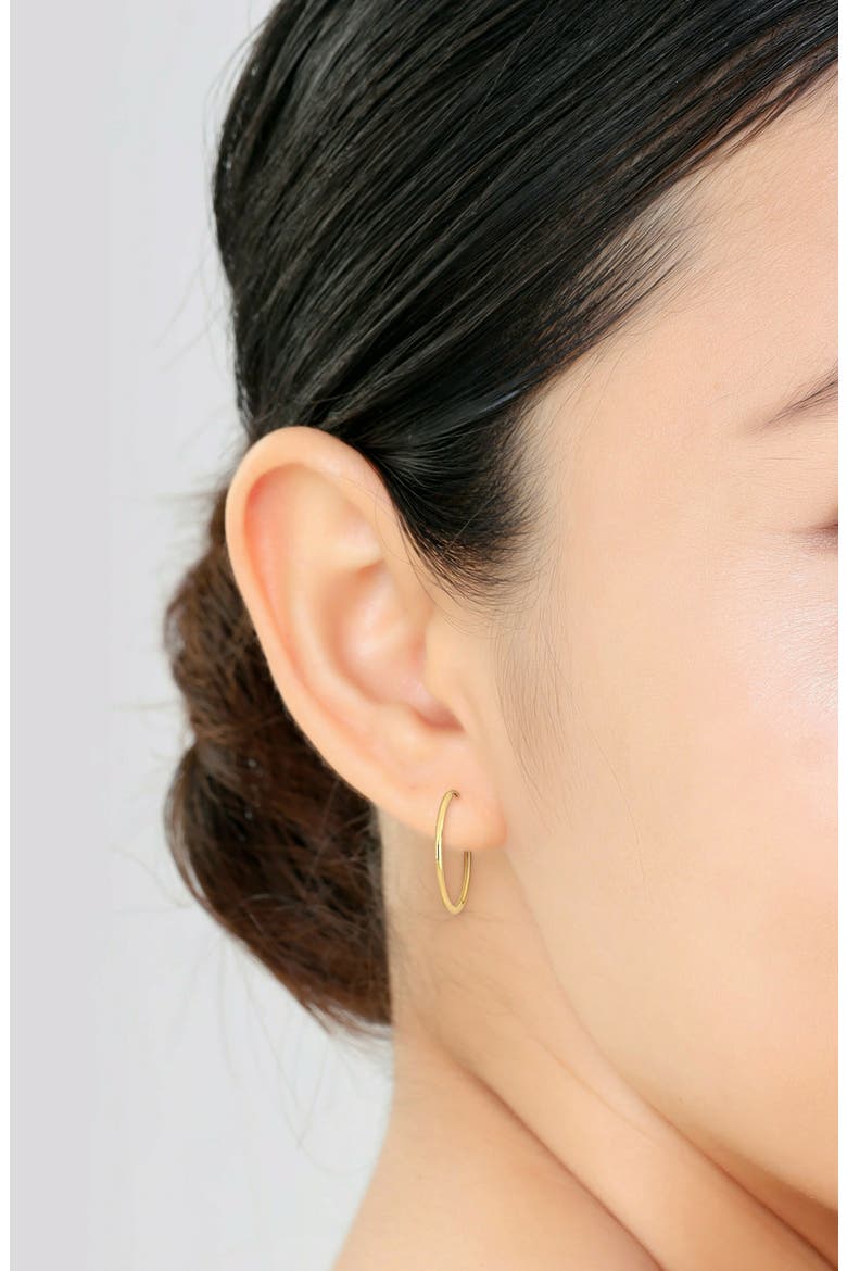 14K Gold Hoop Earrings, 20mm, Alternate, color, GOLD