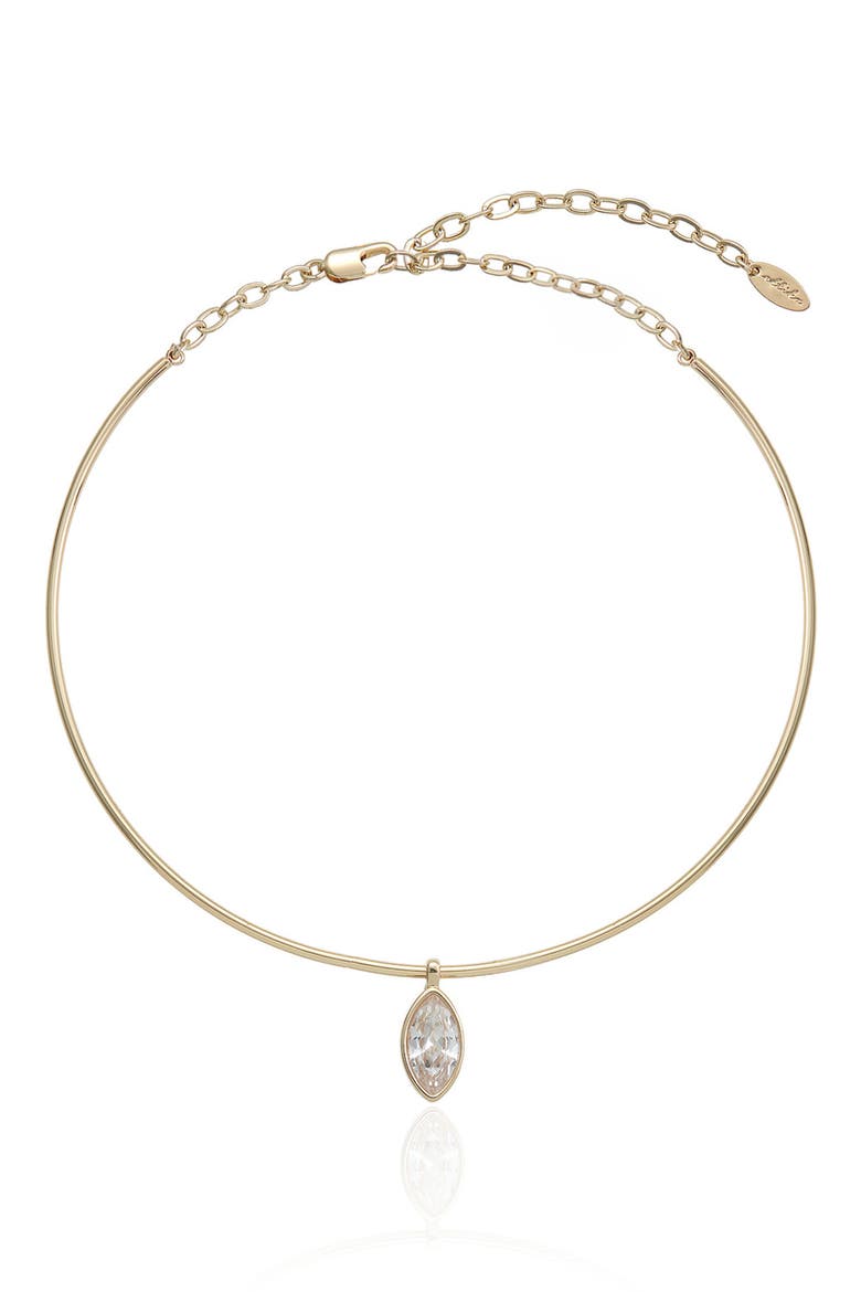 Marquise Glass Pendant Collar Necklace, Alternate, color, CLEAR