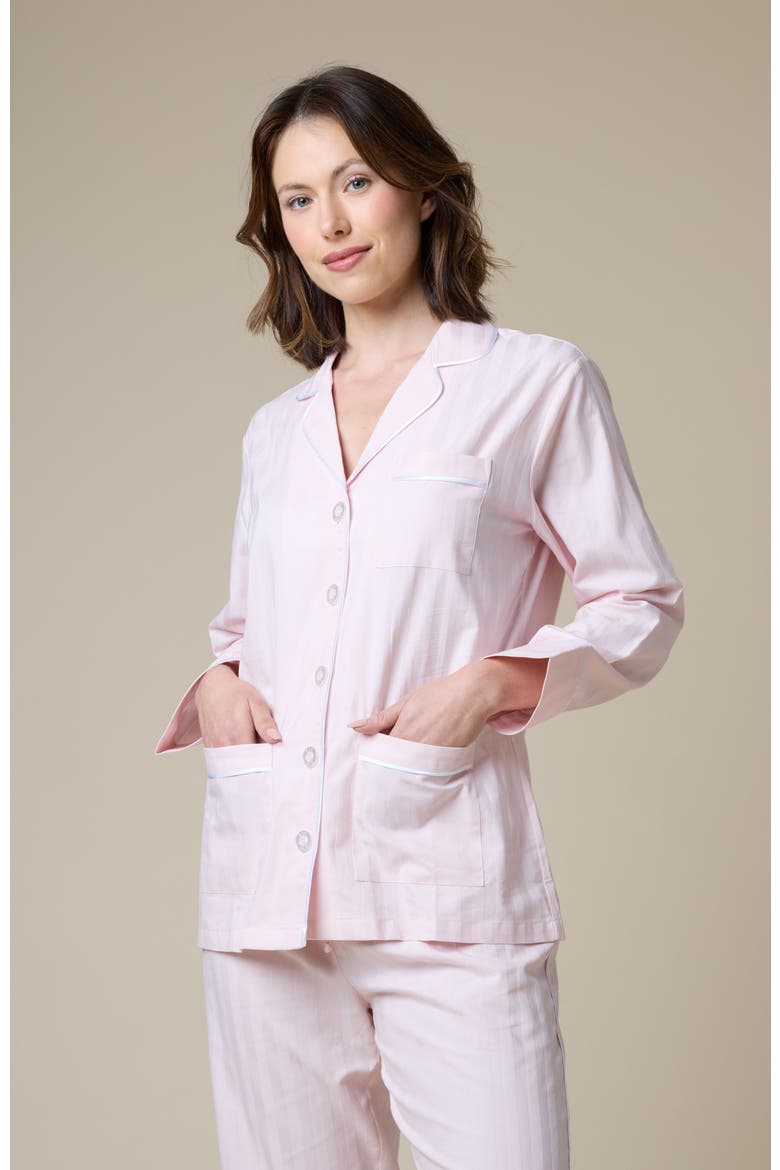 Premium Cotton Pajama Set, Alternate, color, Pink Peony