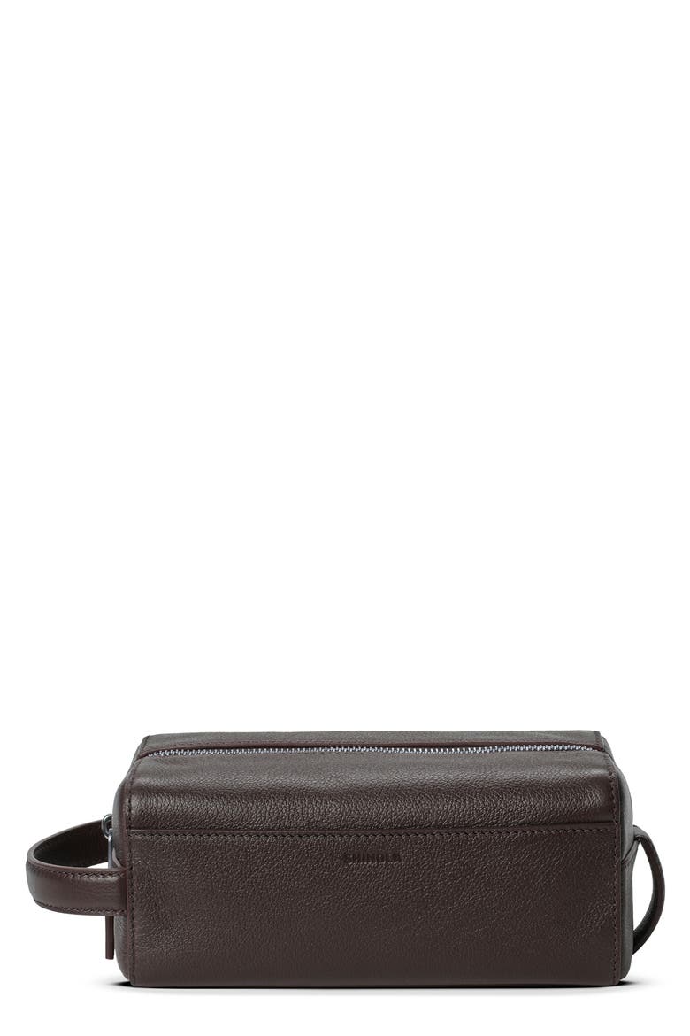 Canfield Pebbled Leather Travel Kit, Main, color, ESPRESSO