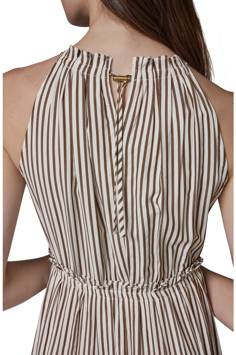 Sleeveless Stripe Midi Dress, Alternate, color, CREAM/ RUSS