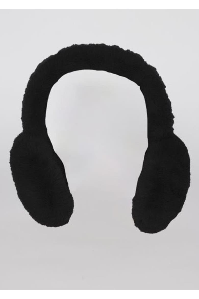Faux Fur Earmuff, Main, color, Black