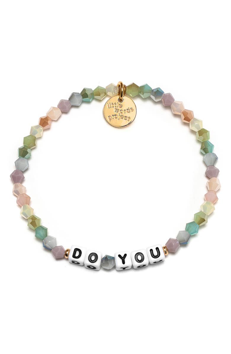 Little Words Project Do You Beaded Stretch Bracelet, Main, color, 