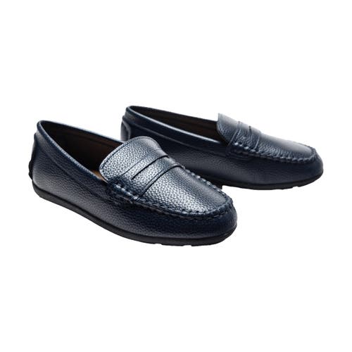 Moustache Navy Faux Leather Penny Loafers By Childsplay Clothing