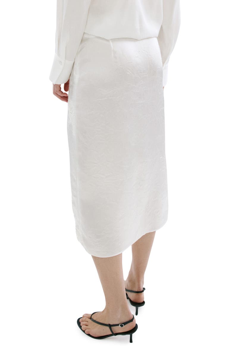 Lace Trim Satin Skirt, Alternate, color, WHITE