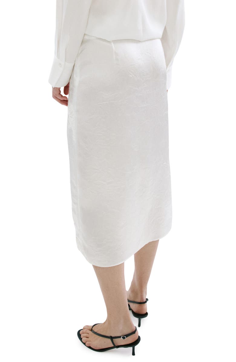 MANGO Lace Trim Satin Skirt, Alternate, color,