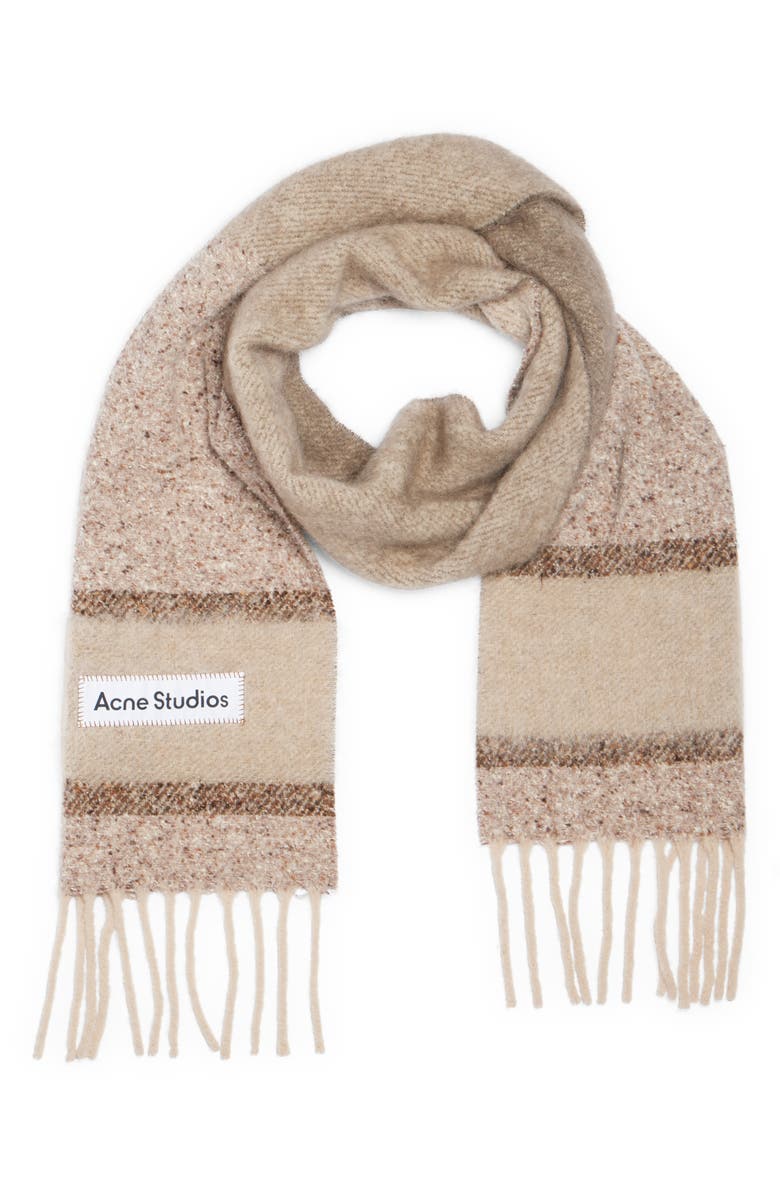 Acne Studios Vonkey Alpaca, Mohair, Wool & Silk Blend Fringe Scarf, Alternate, color,