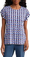 Jones New York Houndstooth Flutter Sleeve Top
