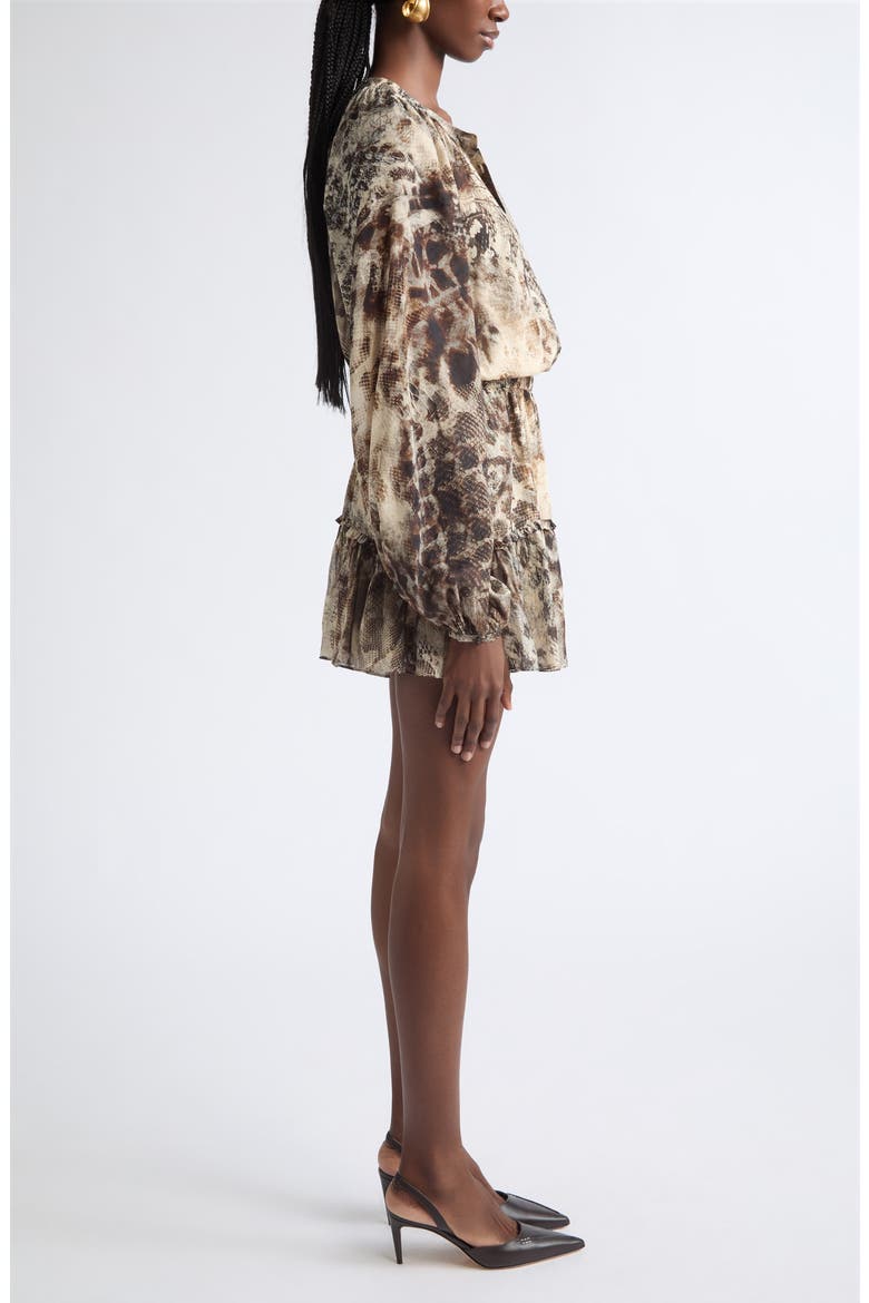 Vivi Silk Blend Minidress, Alternate, color, BONE PYTHON
