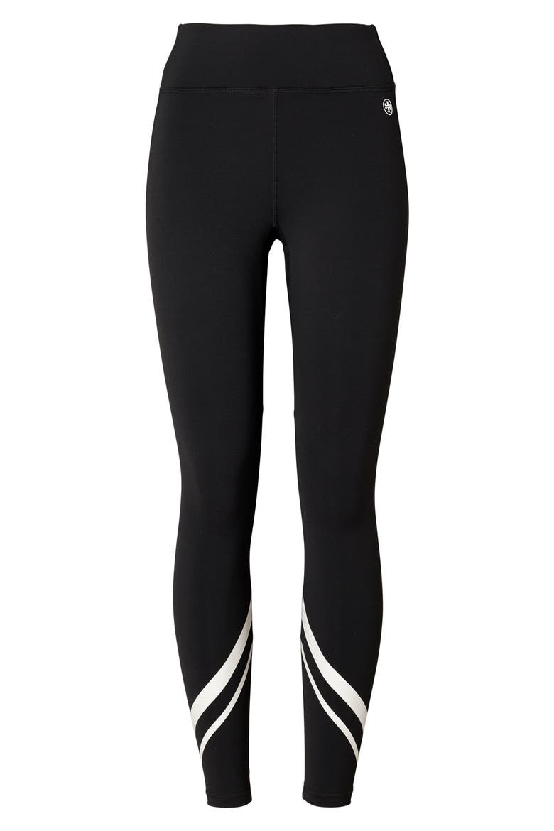 Weightless Chevron Leggings, Main, color, SPORT BLACK/ SNOW WHITE