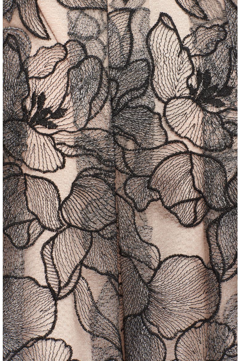 Pleated Lace Skirt, Alternate, color, BLACK / NUDE EMBROIDERY