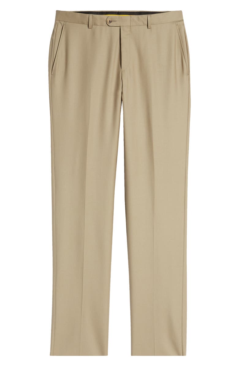 Heritage Gold Hickey Freeman B Series Honeyway Flat Front Wool Dress Pants, Alternate, color, 