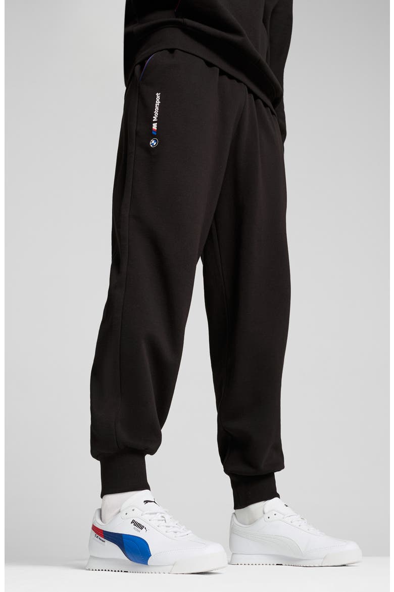 x BMW M Motorsport Essentials Graphic Sweatpants, Alternate, color, PUMA BLACK