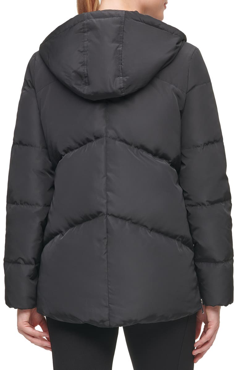 KARL LAGERFELD PARIS Water Resistant Hooded Down & Feather Puffer Jacket, Alternate, color, 