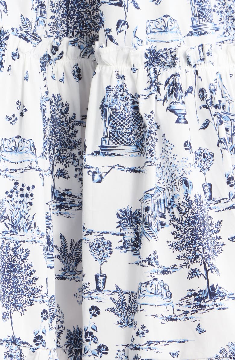 SUGARLIPS Renzo Toille Cotton Poplin Dress, Alternate, color, White-Blue-Multi