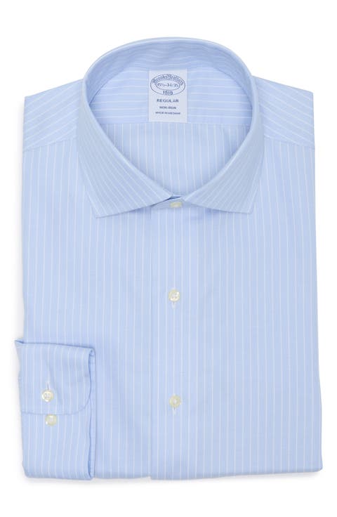 Regular Fit Pinstripe Cotton Dress Shirt