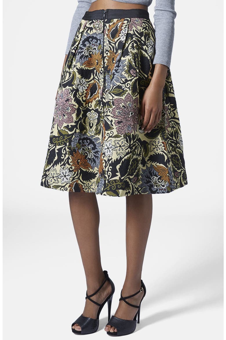 'Kirada' Jacquard Midi Skirt, Main, color, BLACK MULTI